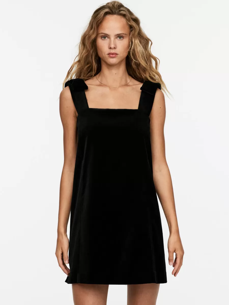 New ARKET Velvet Mini Dress Black