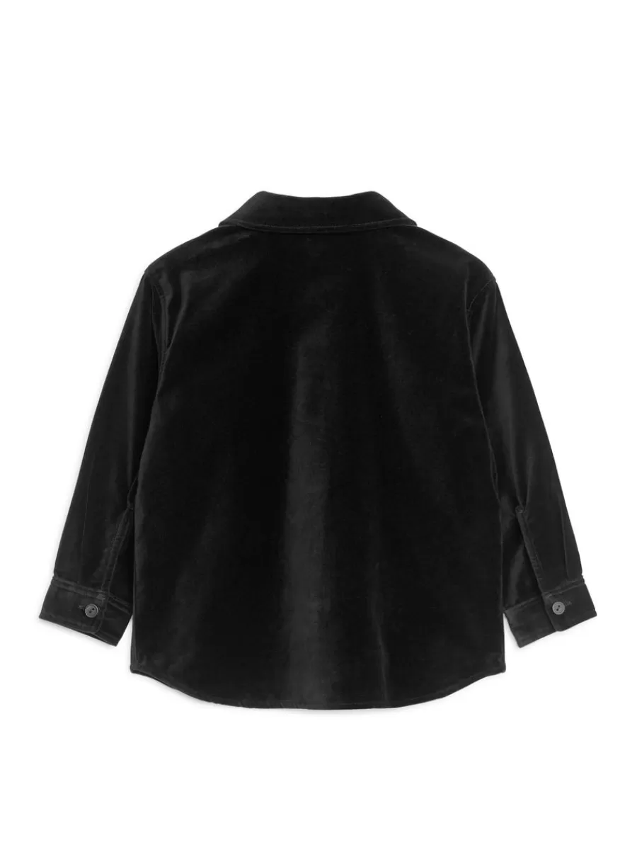 Fashion ARKET Velvet Overshirt Black