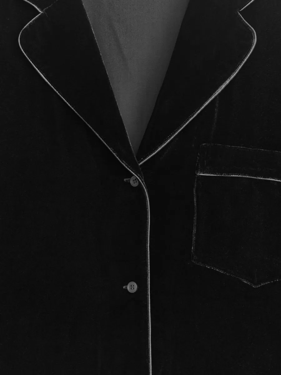 Outlet ARKET Velvet Shirt Black