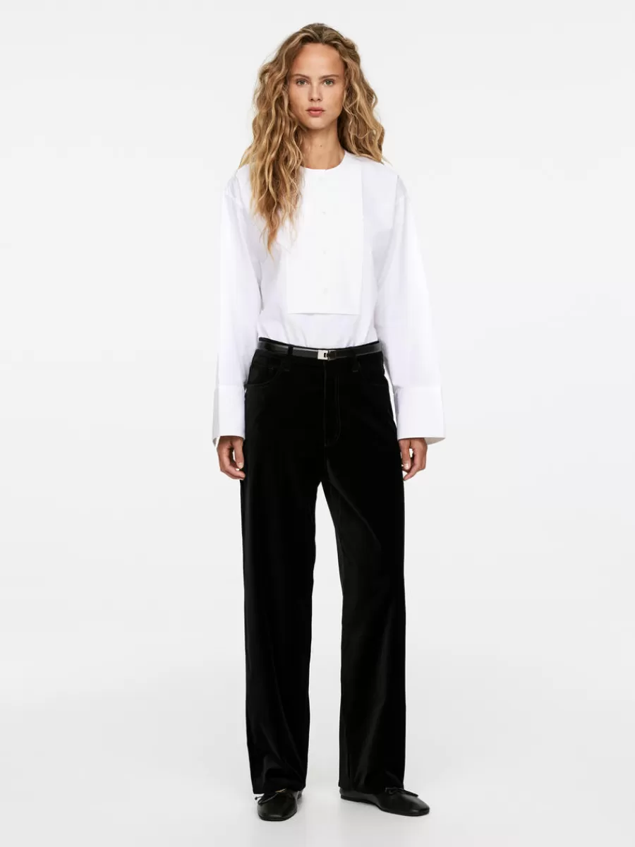 Cheap ARKET Velvet Trousers Black