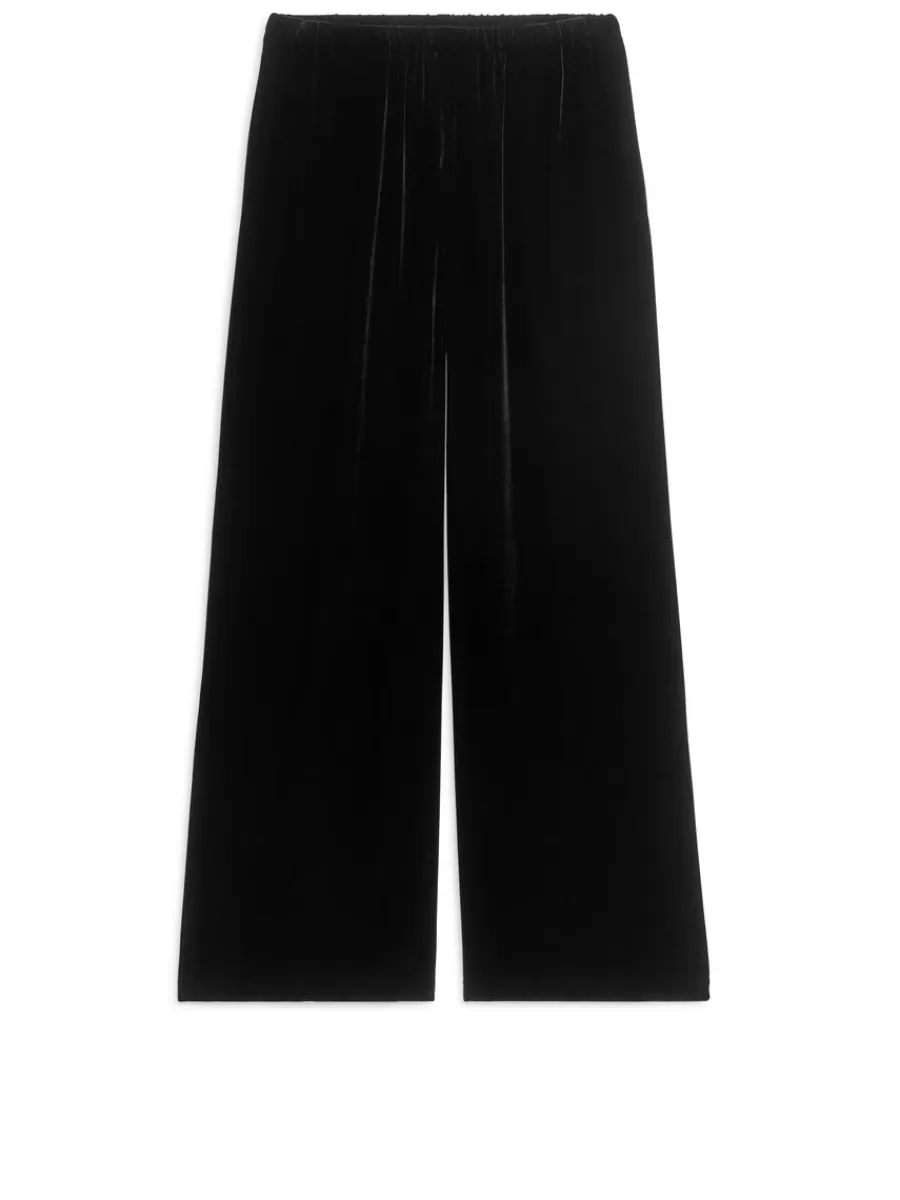 Cheap ARKET Velvet Trousers Black