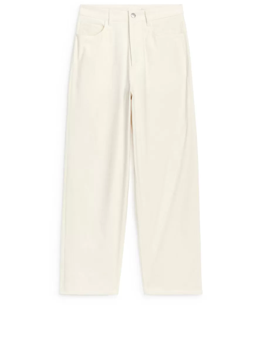 Best ARKET Velvet Trousers Off White