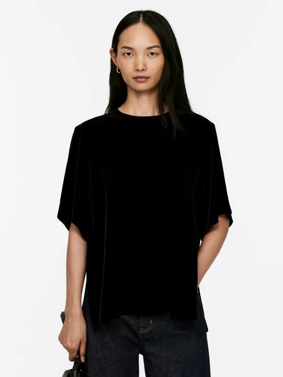 Flash Sale ARKET Velvet T-Shirt Black