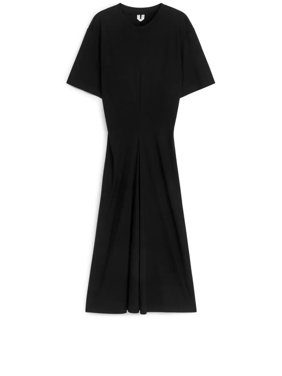 Flash Sale ARKET Viscose Crêpe T-Shirt Dress Black