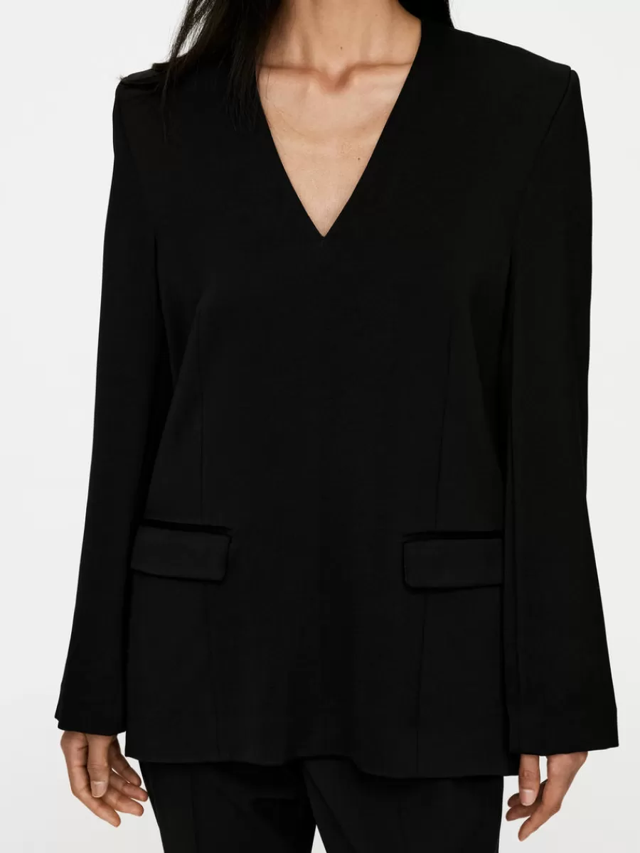 Hot ARKET V-Neck Blazer Top Black