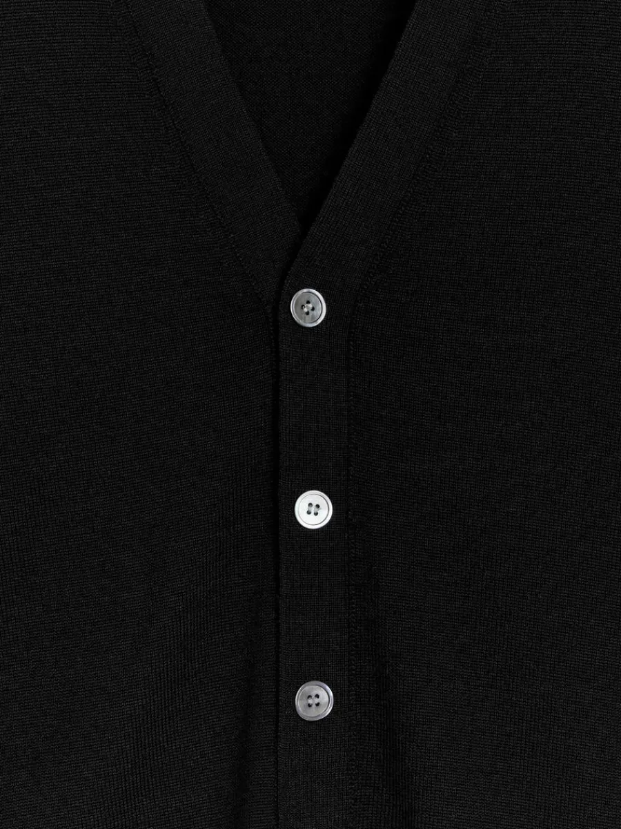 Online ARKET V-Neck Wool Cardigan Black