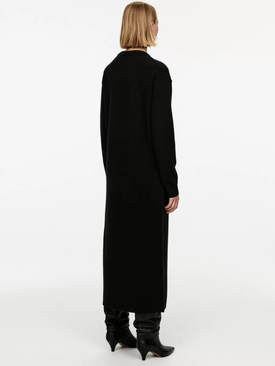 Flash Sale ARKET V-Neck Wool Dress Black