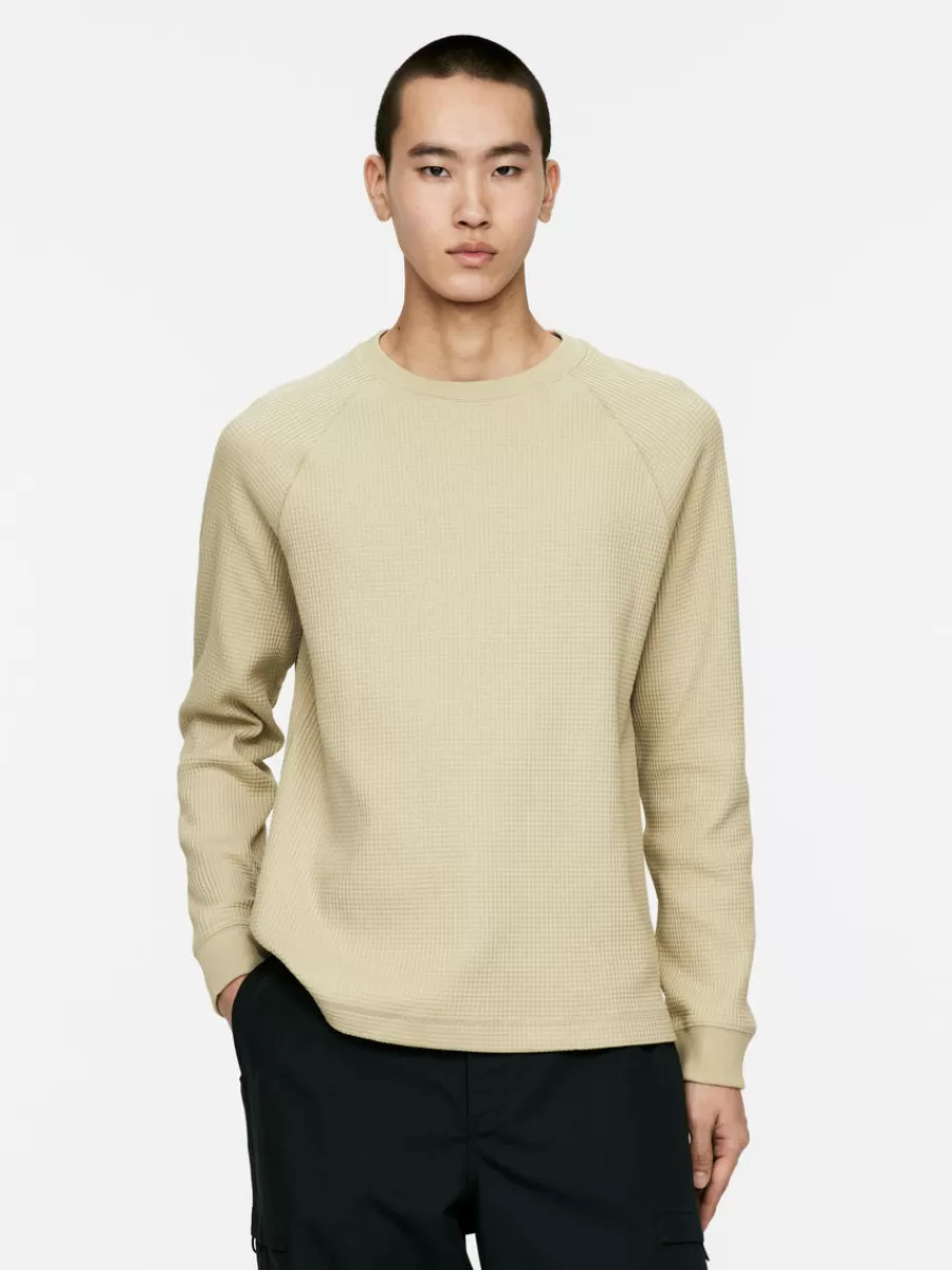 Sale ARKET Waffle-Knit Sweatshirt Beige