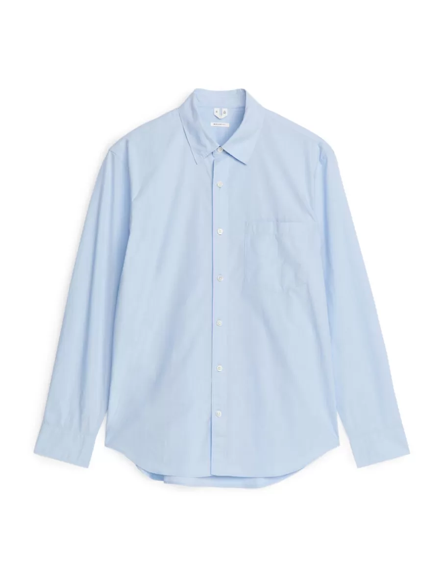 Clearance ARKET Washed Poplin Shirt Light Blue