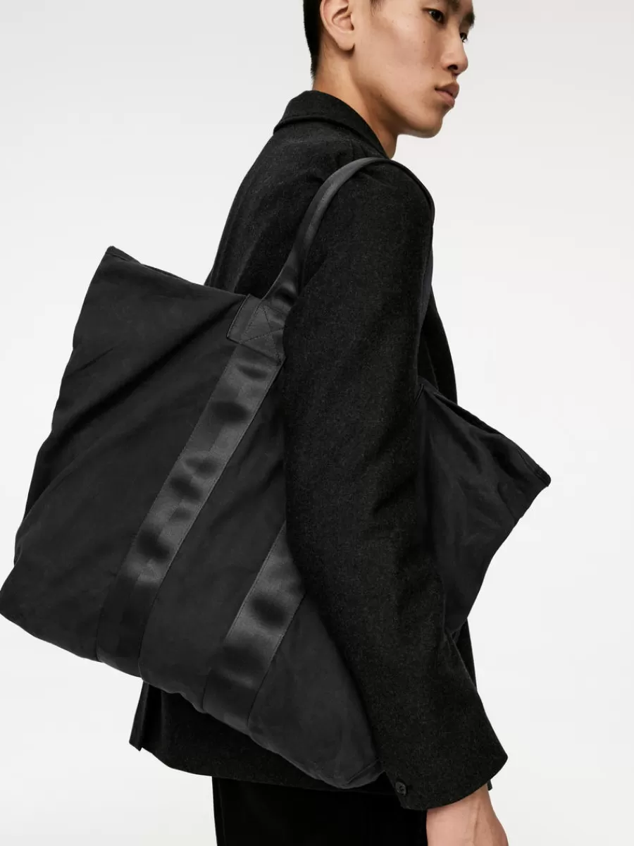 Fashion ARKET Waxed Canvas Tote Dark Blue