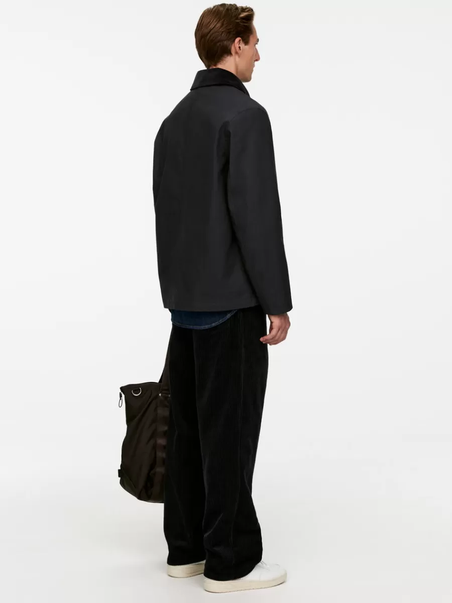 Outlet ARKET Waxed Cotton Jacket Dark Blue