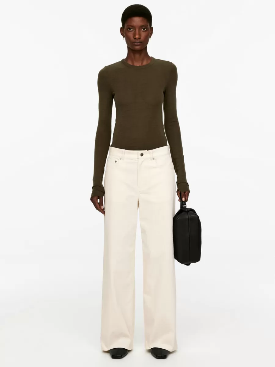 Outlet ARKET Wide Corduroy Trousers White
