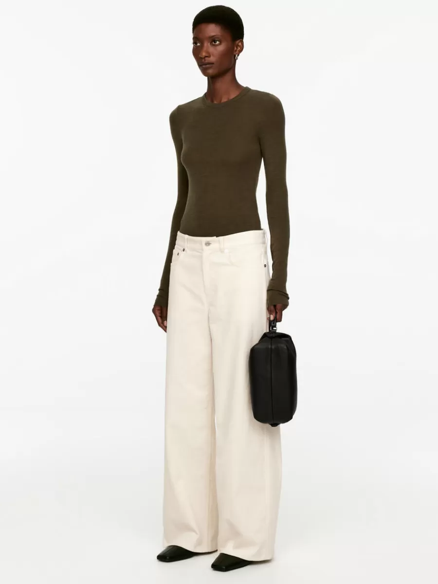 Outlet ARKET Wide Corduroy Trousers White