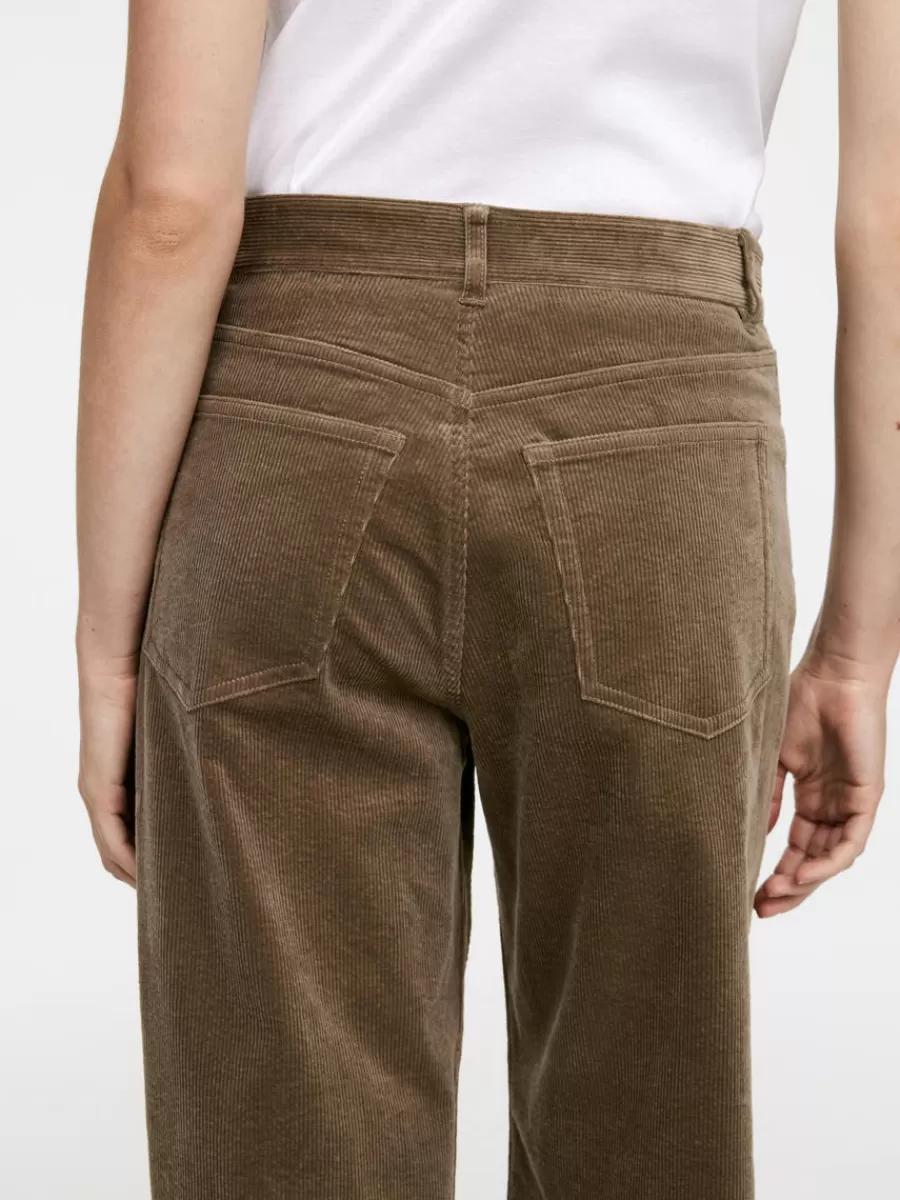 Online ARKET Wide Corduroy Trousers Mole