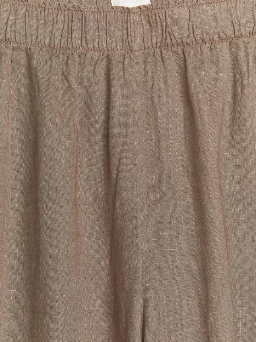 Discount ARKET Wide Linen Trousers Mole