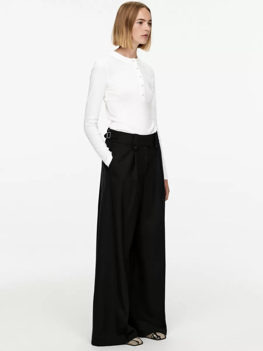 Cheap ARKET Wide Twill Trousers Black