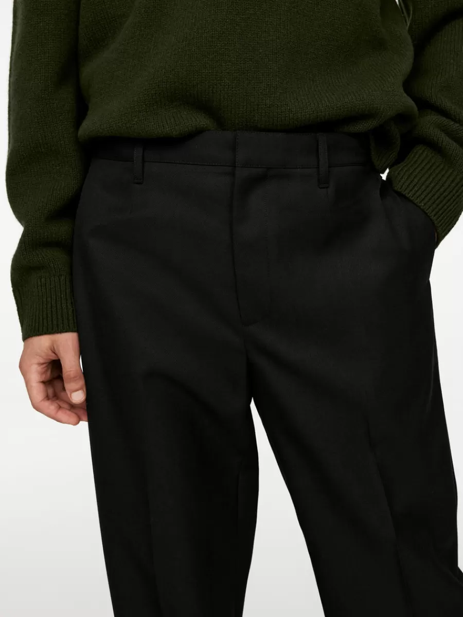 Best ARKET Wide Wool Trousers Black
