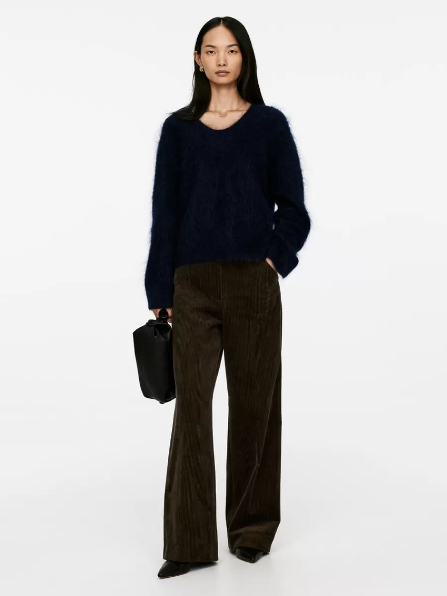 Cheap ARKET Wide-Leg Corduroy Trousers Dark Brown