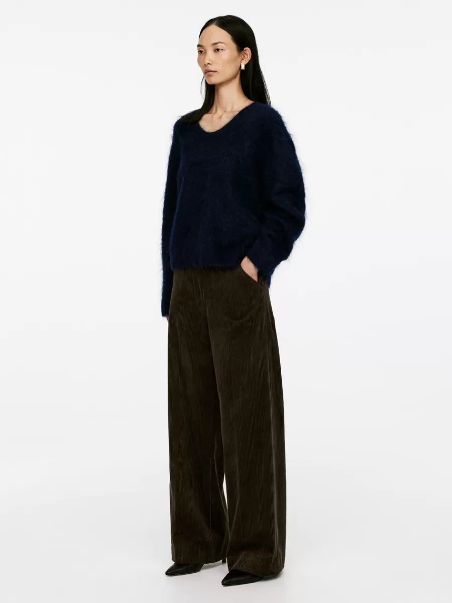 Cheap ARKET Wide-Leg Corduroy Trousers Dark Brown