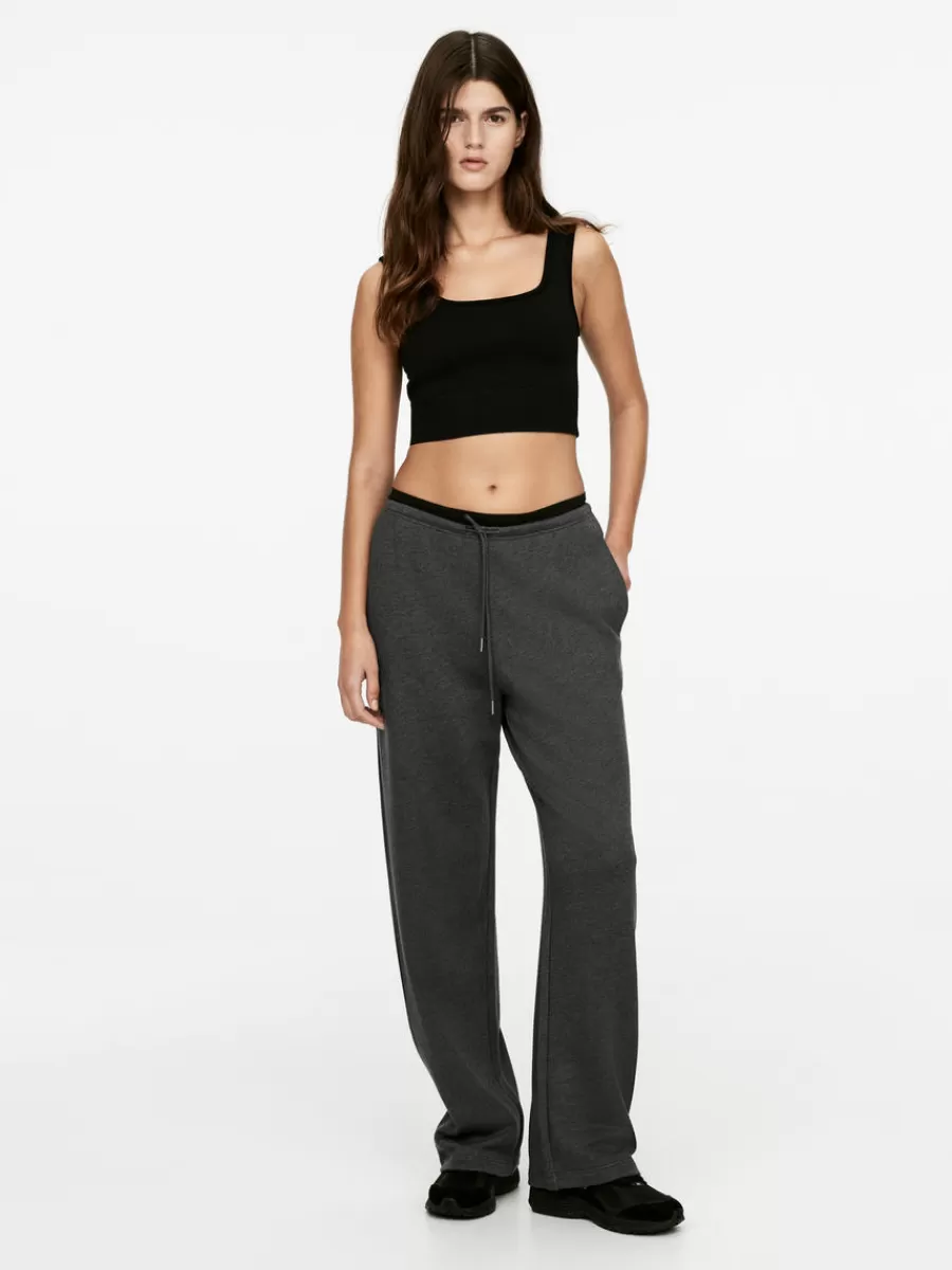 New ARKET Wide-Leg Sweatpants Dark Grey