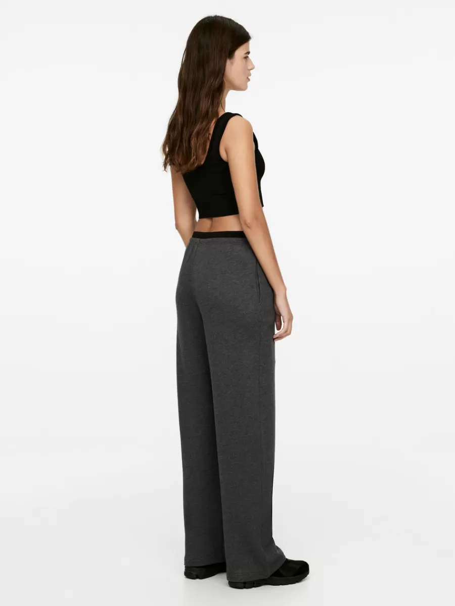 New ARKET Wide-Leg Sweatpants Dark Grey