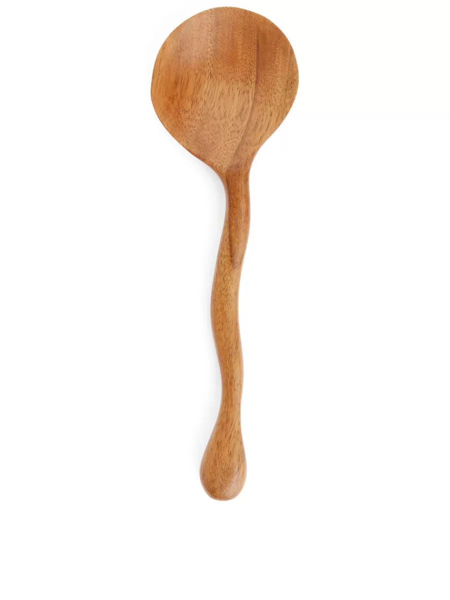 Shop ARKET Wooden Serving Spoon Brown