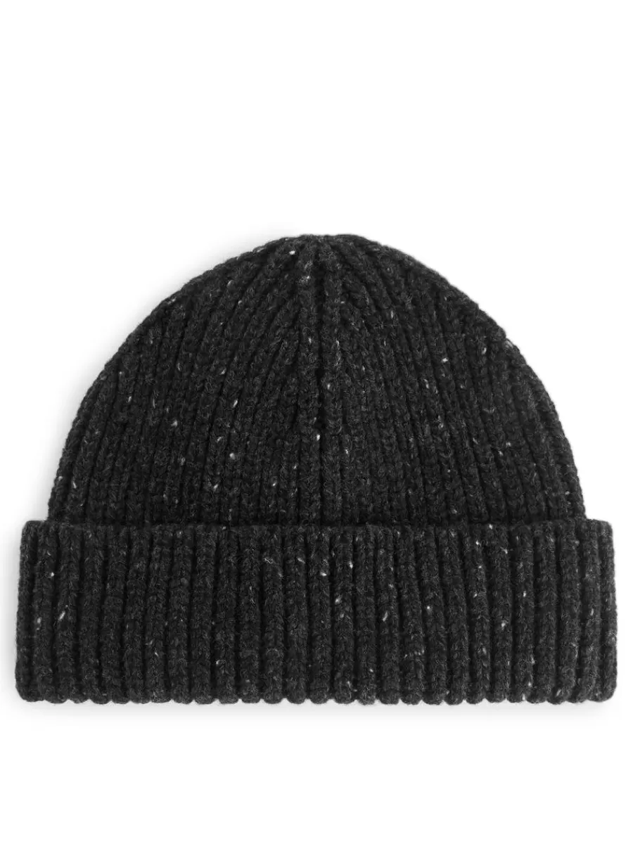 Cheap ARKET Wool Beanie Dark Grey