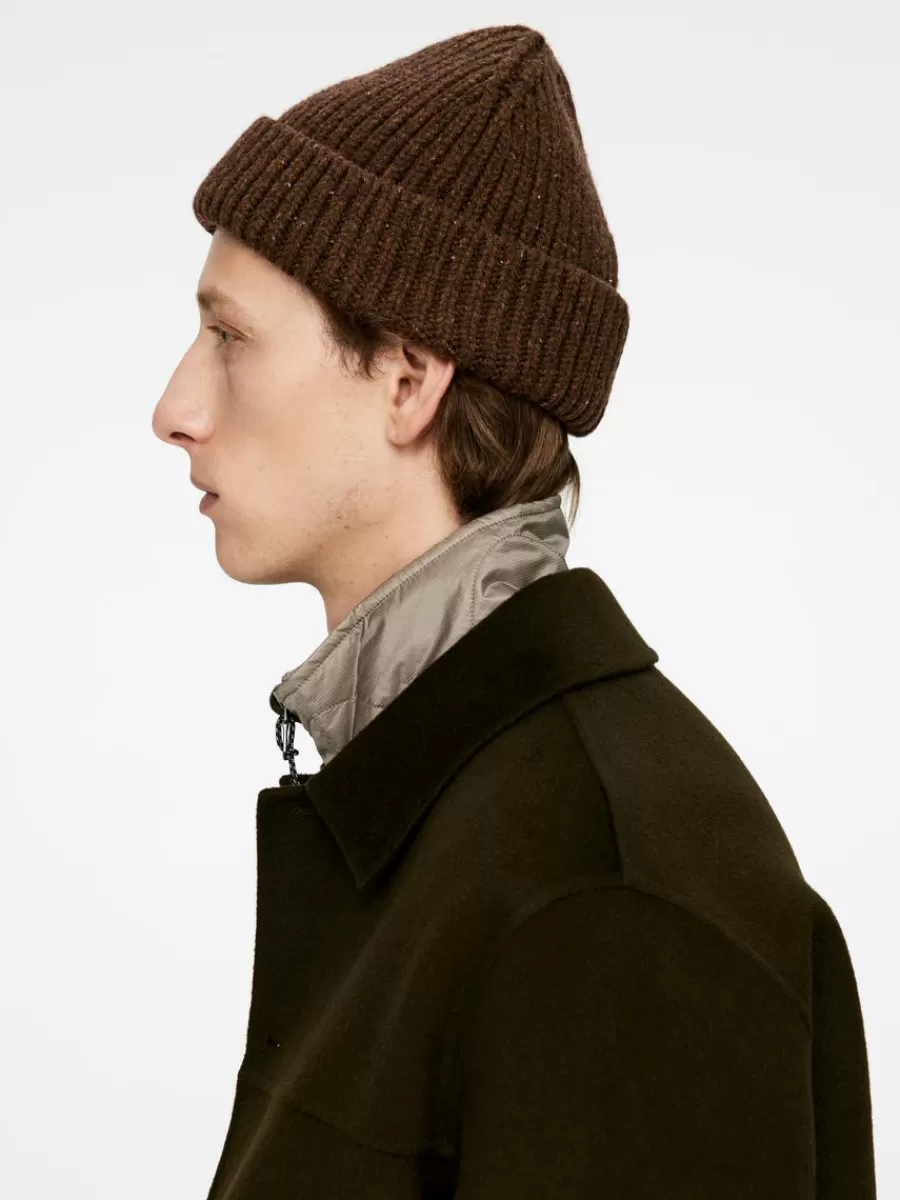 New ARKET Wool Beanie Brown Melange