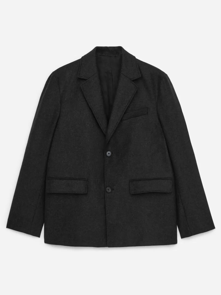 Sale ARKET Wool Blend Blazer Dark Grey
