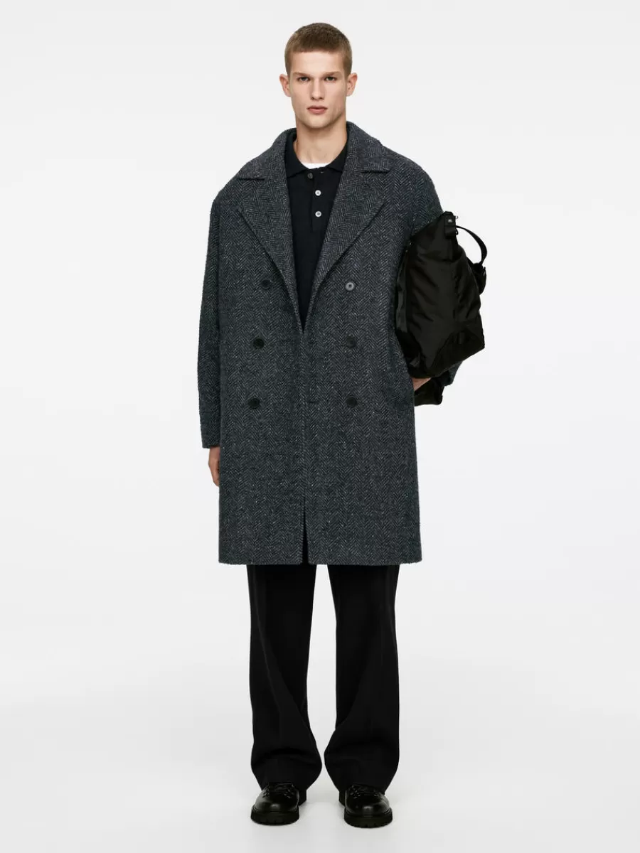 Outlet ARKET Wool Blend Coat Dark Blue