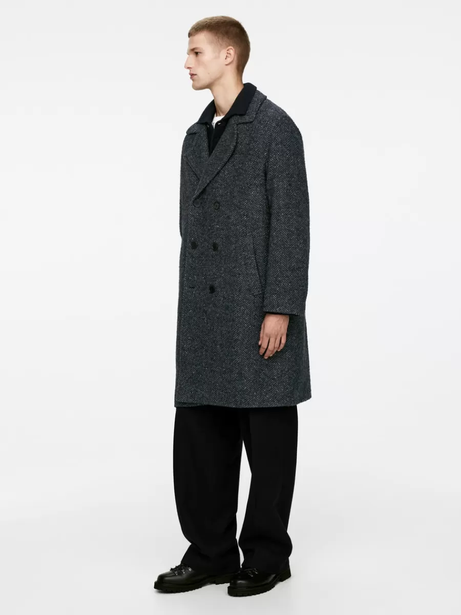 Outlet ARKET Wool Blend Coat Dark Blue