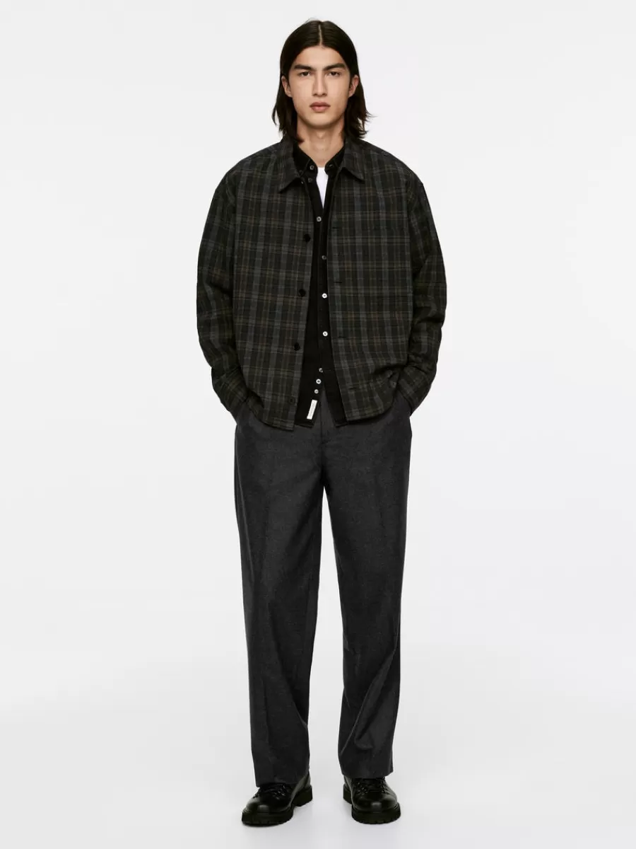 Best ARKET Wool Blend Trousers Dark Grey
