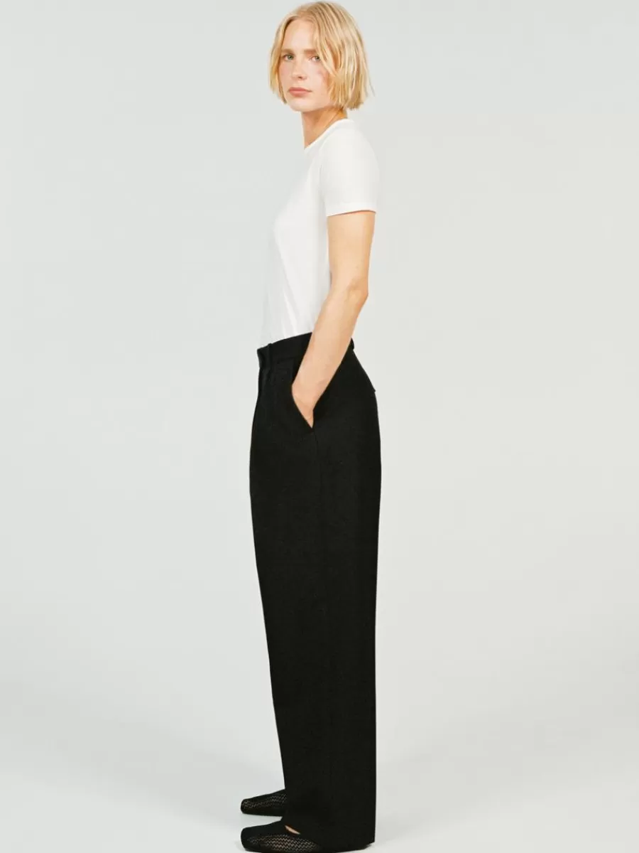 Outlet ARKET Wool Blend Twill Trousers Black