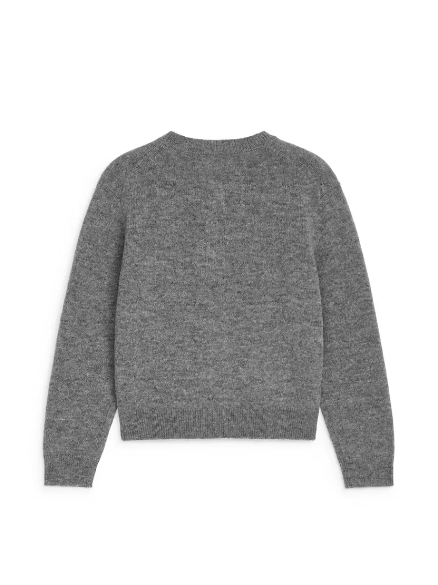 Online ARKET Wool Cardigan Grey