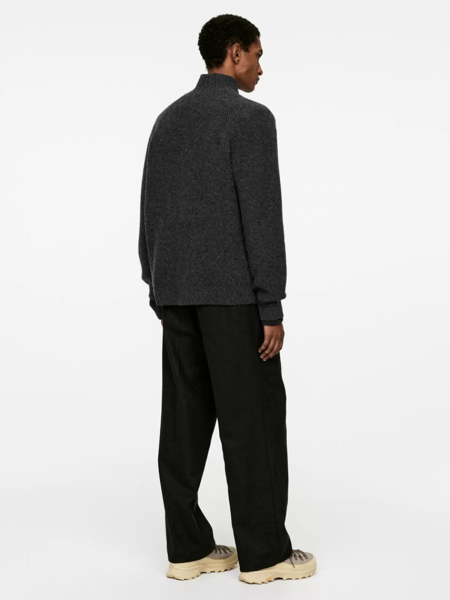 Online ARKET Wool Cardigan Dark Grey