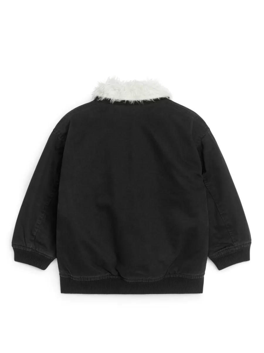 Cheap ARKET Wool Collar Jacket Black