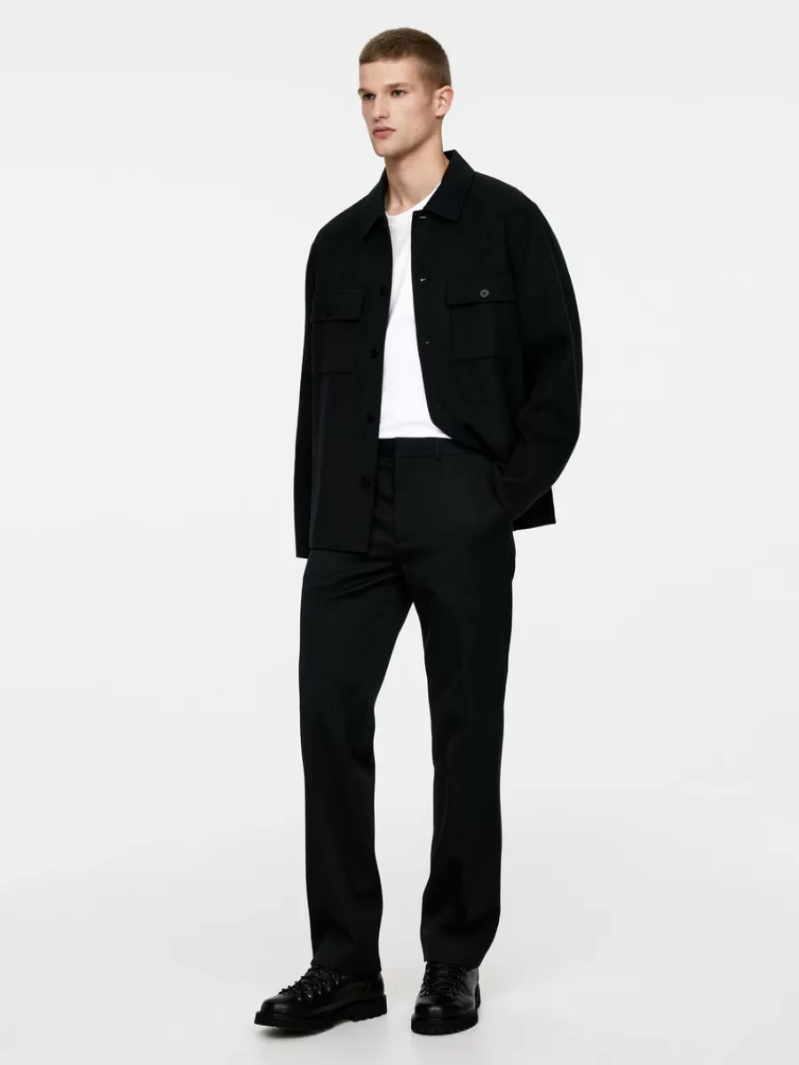 Best Sale ARKET Wool Cotton Trousers Black