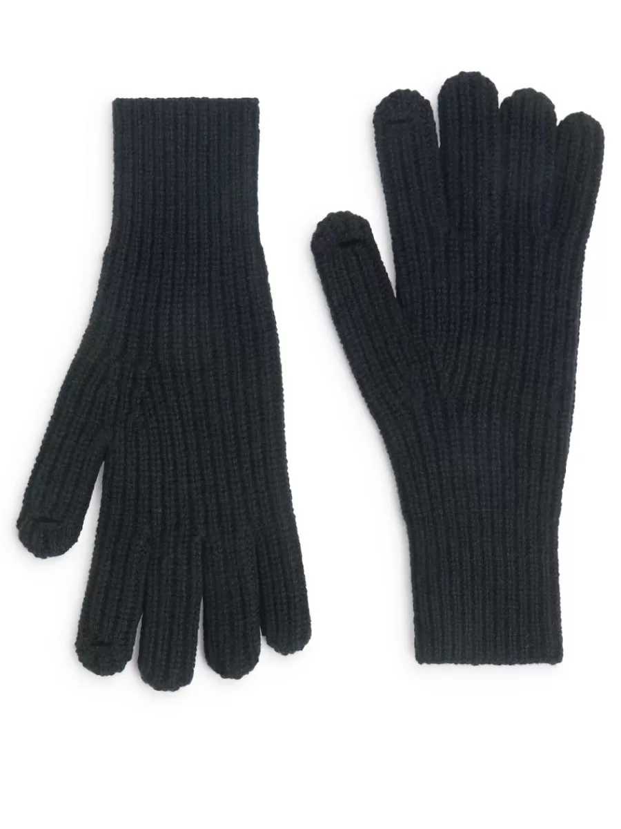 Best ARKET Wool Gloves Dark Blue