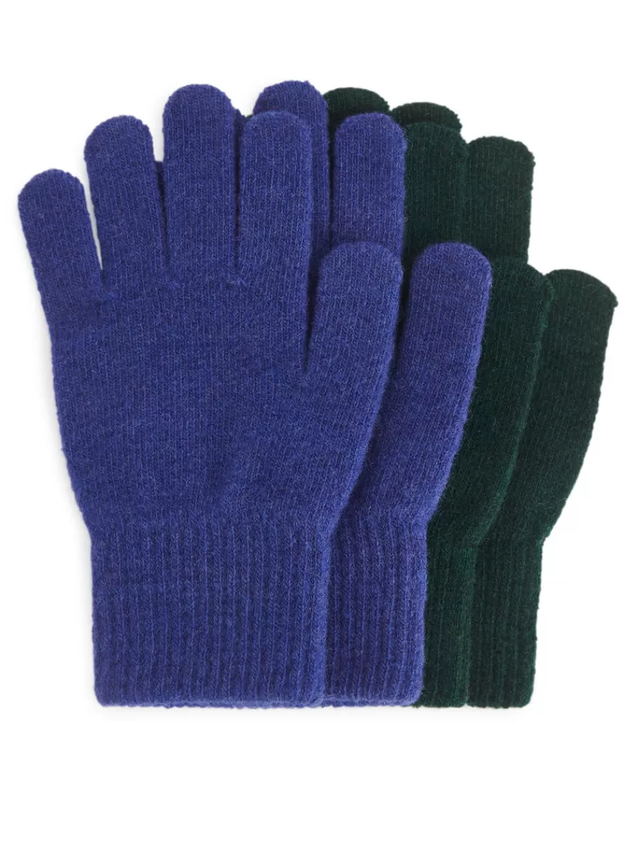 Sale ARKET Wool Gloves Pack Of 2 Blue/Dark Green