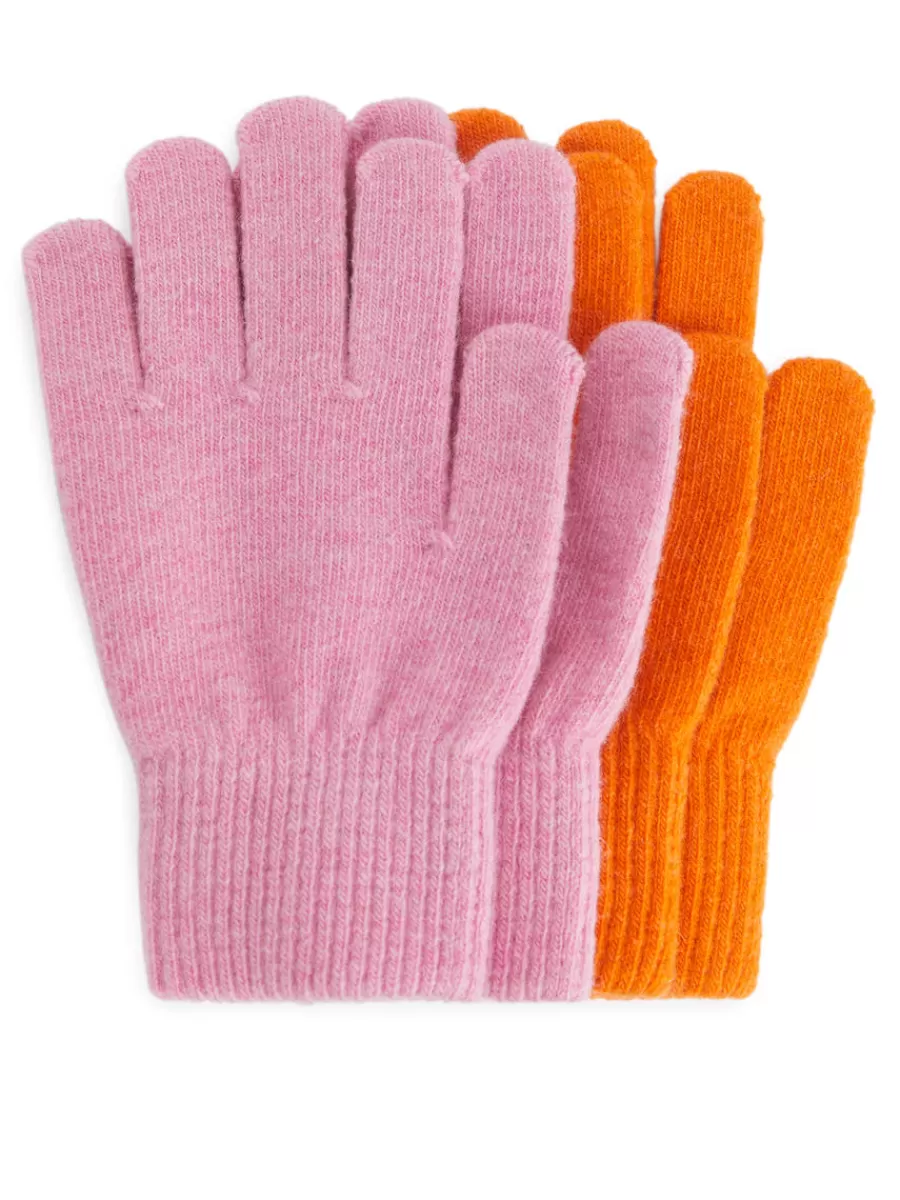 Sale ARKET Wool Gloves Pack Of 2 Pink/Orange