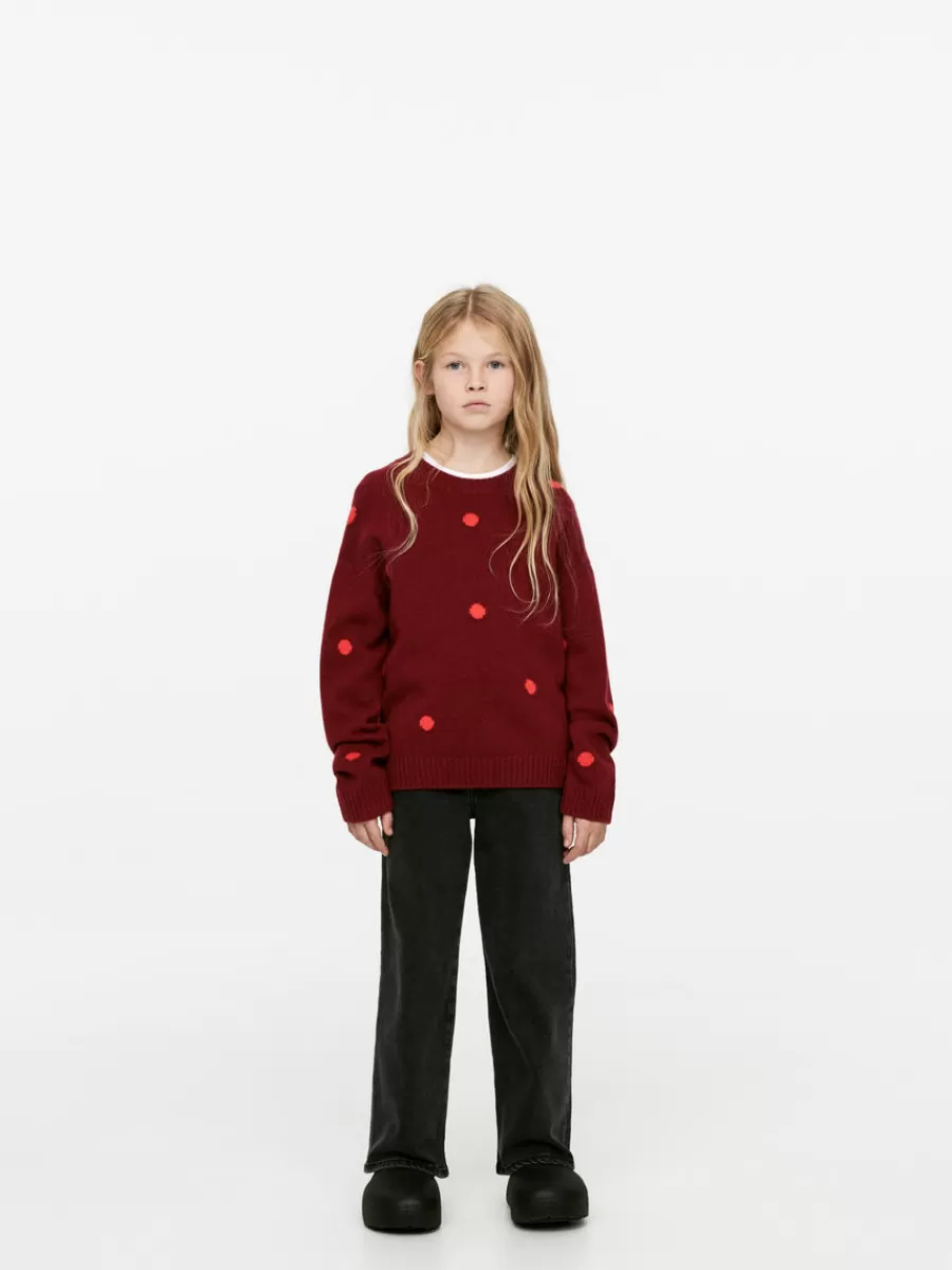 Discount ARKET Wool Jumper Burgundy/Red Dots