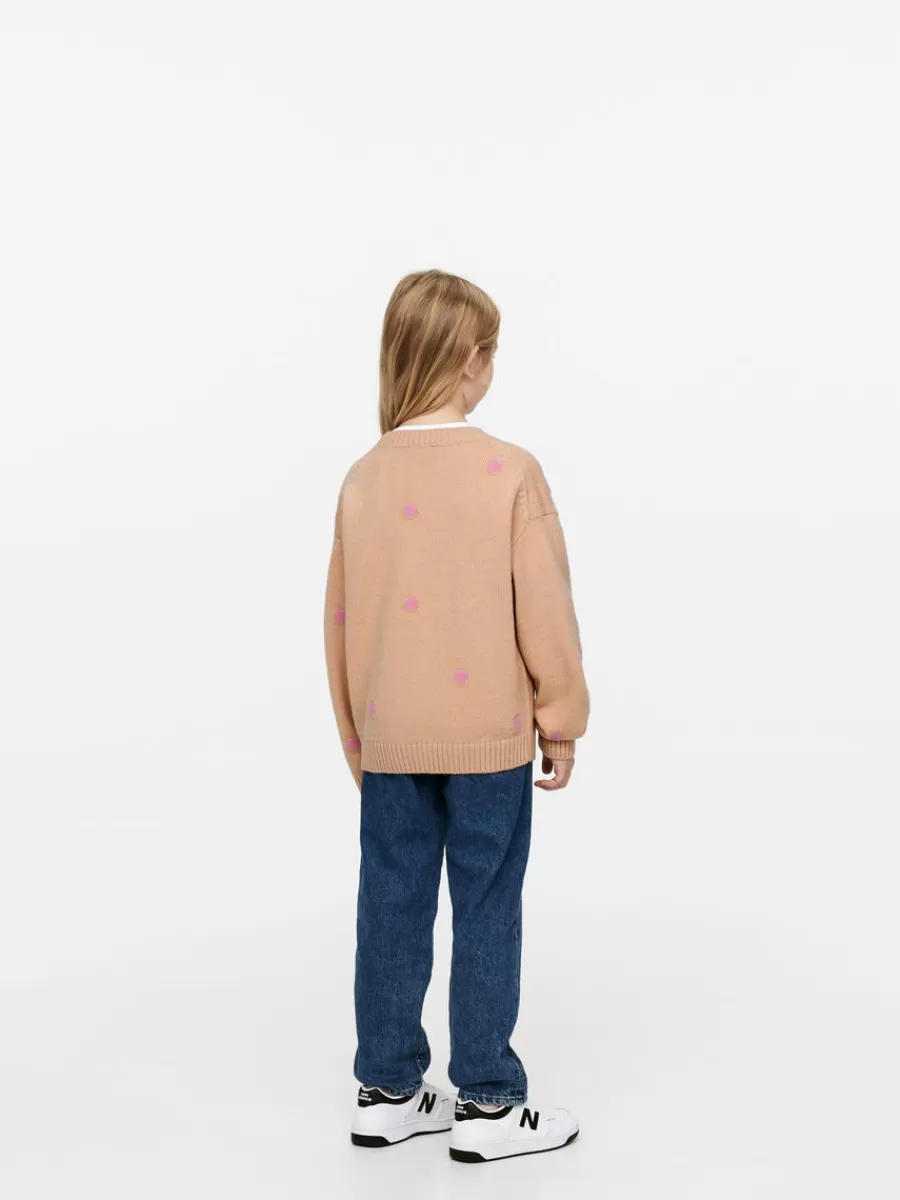 Outlet ARKET Wool Jumper Beige/Pink Dots