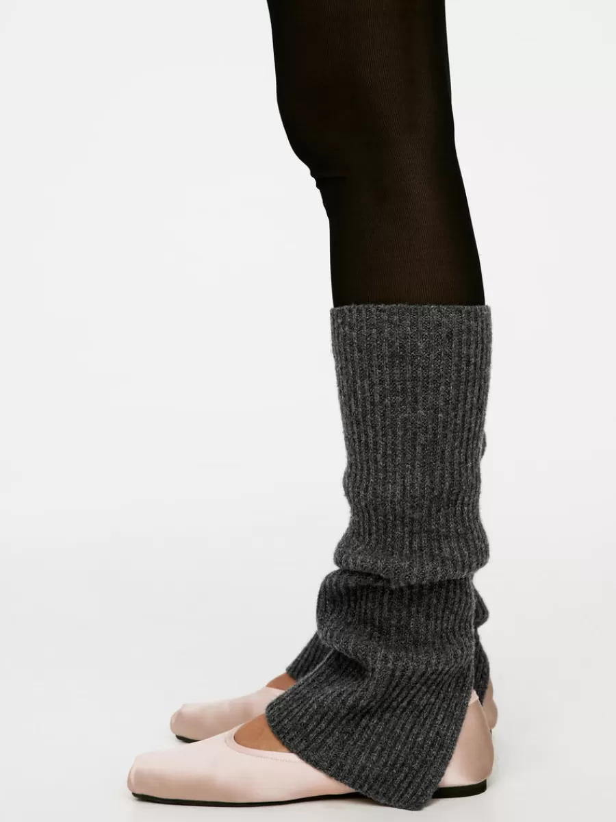 Online ARKET Wool Leg Warmers Dark Grey Melange