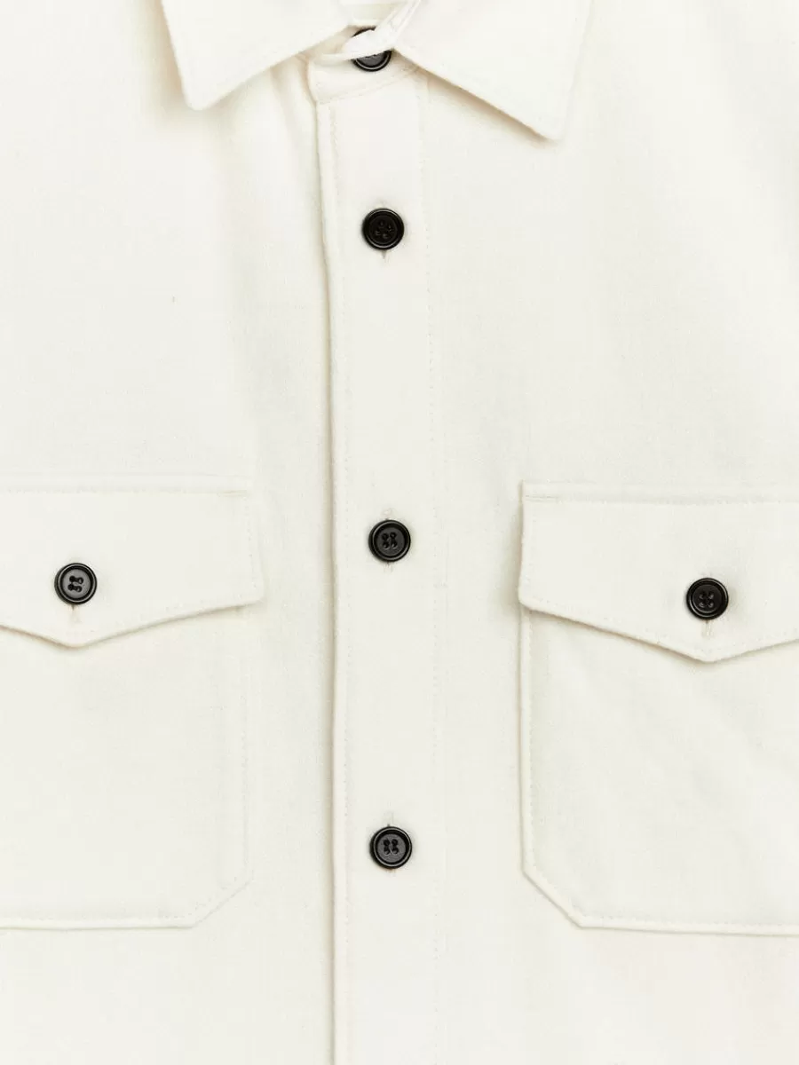Online ARKET Wool Overshirt Off White