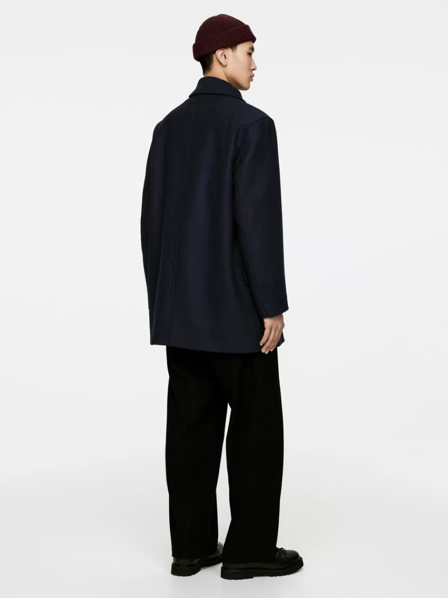 Clearance ARKET Wool Pea Coat Dark Blue