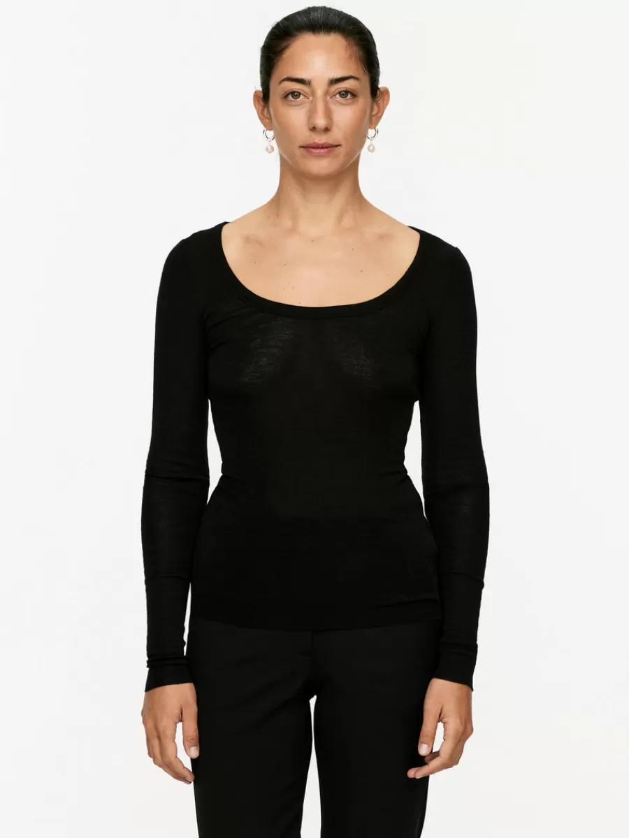 Sale ARKET Wool Rib Top Black