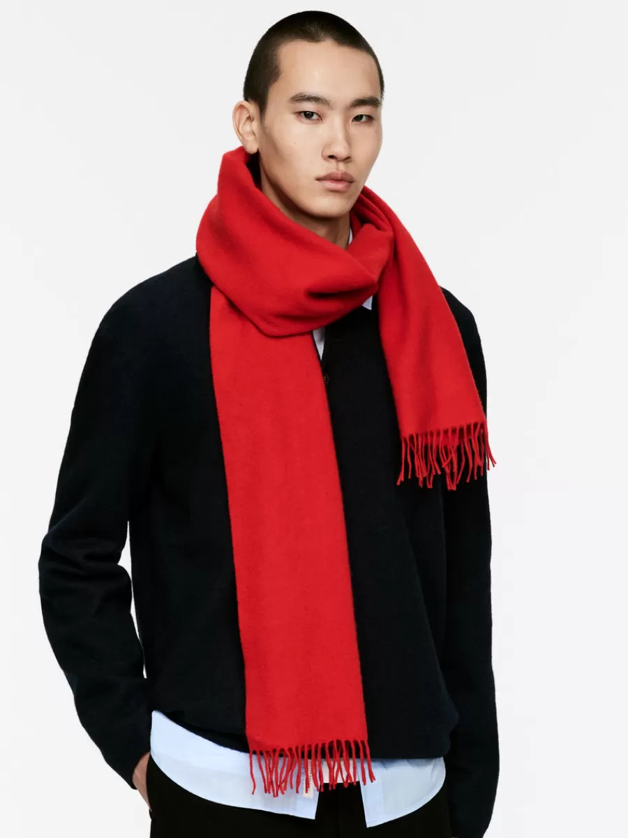 Cheap ARKET Wool Scarf Red