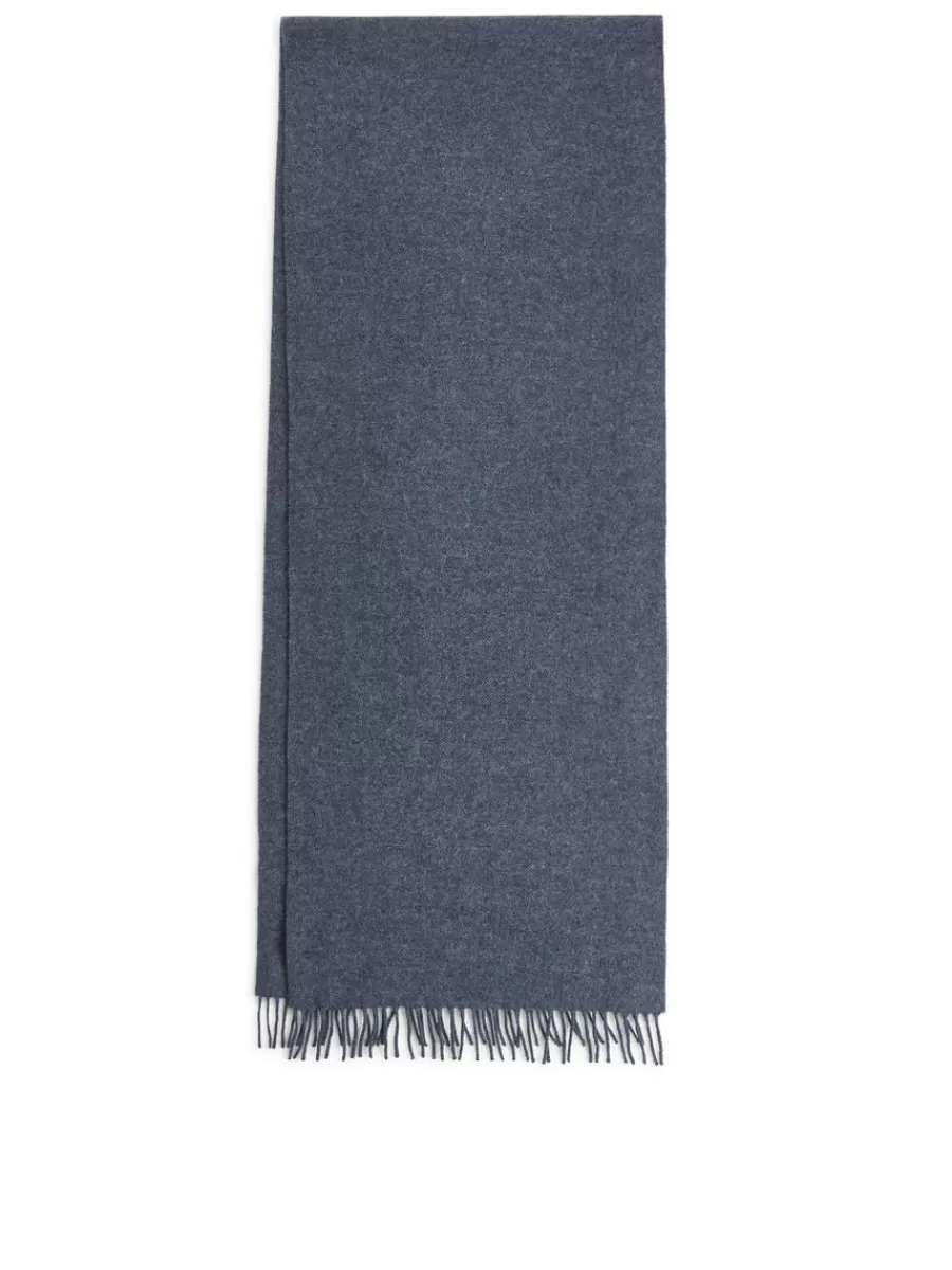Discount ARKET Wool Scarf Blue Melange