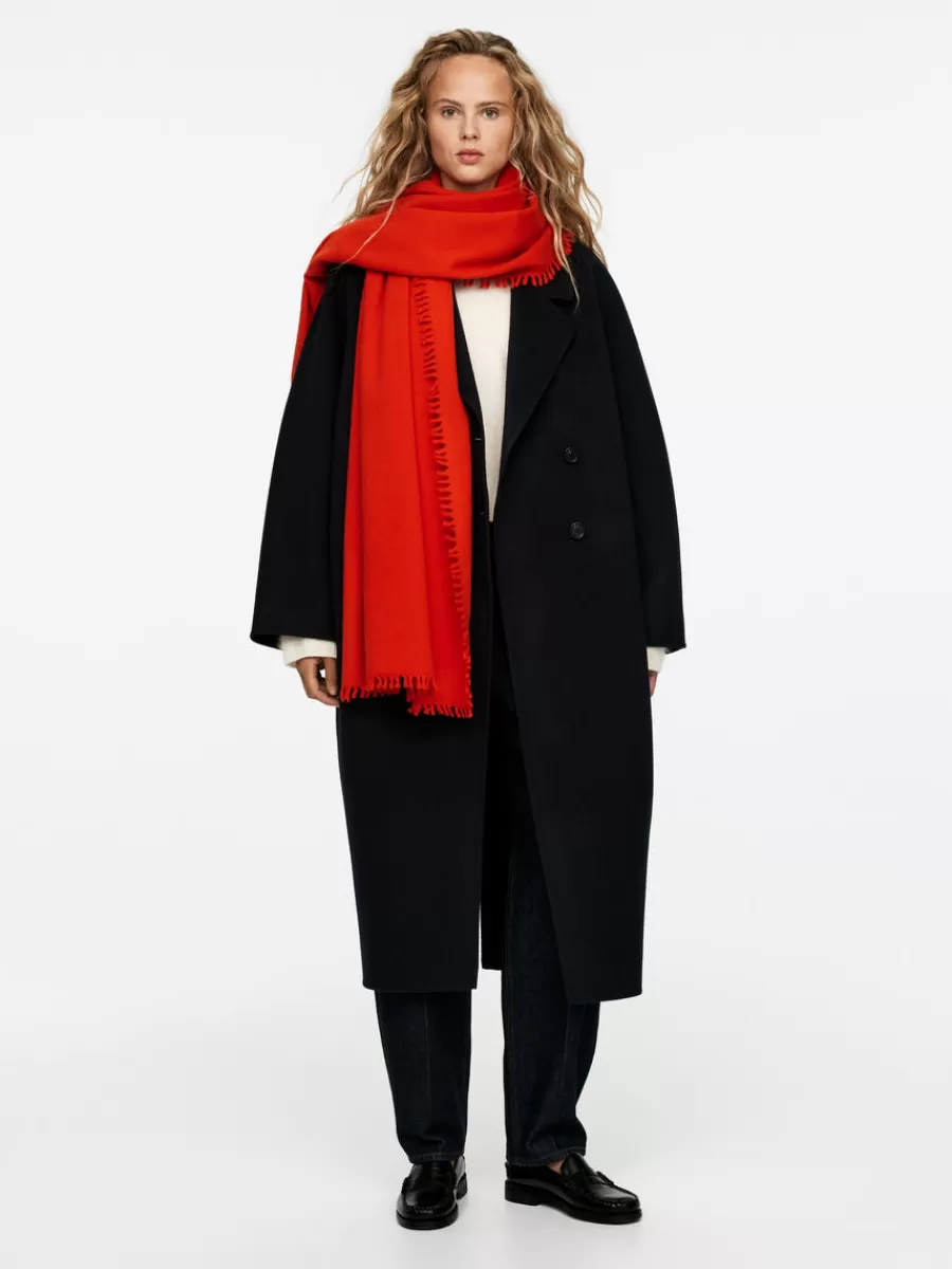 Cheap ARKET Wool Scarf Red