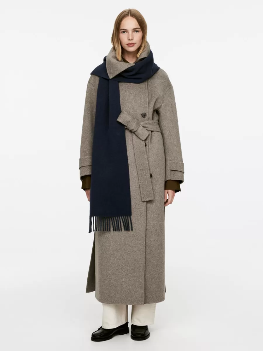 Cheap ARKET Wool Scarf Dark Blue